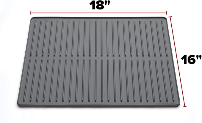 WeatherTech DishMat Contain - 16" x 18" Drip Dry Hand-Washed Dish Drying Mat, Slate