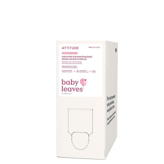 ATTITUDE Baby Bottle & Dish Soap, EWG Verified Bottle Cleaner, Fragrance Free & Dye Free, Removes Milk Residue & Grease, Vegan, Bulk Refill, Unscented, 67.6 Fl Oz