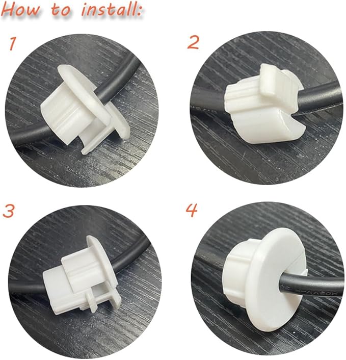 Sactulaz Wall Bushing Grommet for Starlink Dishy Router Ethernet adapter Cable, Starlink Cable Routing Kit Feed-Through for 1 inch Wall Hole and Furnitures Wire Hole (White, 1 Pack)