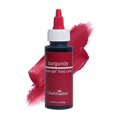 Chefmaster Burgundy Liqua-Gel® Food Coloring - Vibrant, Professional-Grade Dye for Icing & Fondant | 2.3 oz