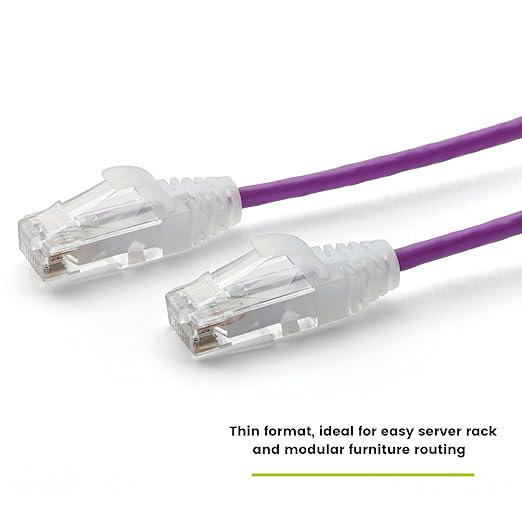 TRUECABLE Cat6 Component Rated Patch Cable, Unshielded (U/UTP), 14ft, Purple, 28AWG Stranded Pure Copper, Snagless 10G High-Speed Ethernet Cable, PoE++ 4PPoE 100W, UL Listed, RoHS-3, 5 Pack