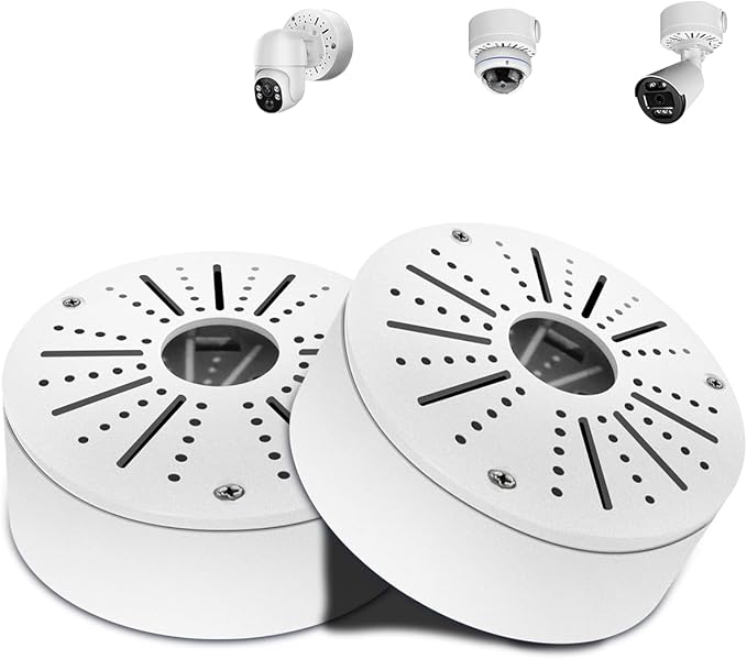 WEILAILIFE 【Compatible Almost All Cameras Type】 Security Camera Junction Box, Universial CCTV Camera Junction Boxes, Outdoor Surveillance Camera Mount Bracket (2 Pack)