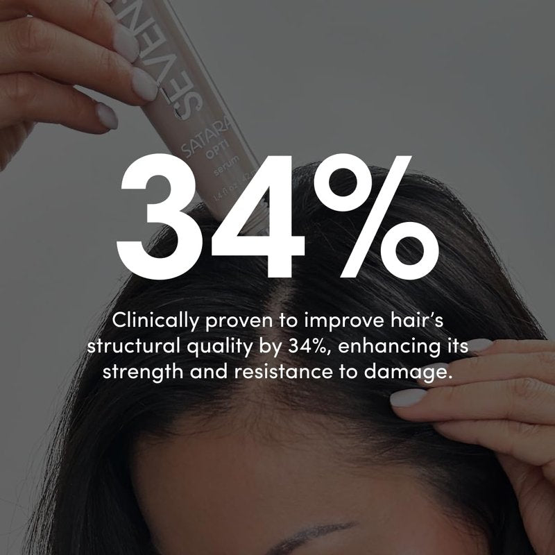 SEVEN Satara Opti Anti Grey Hair Serum, Triple-Action Oil Serum for Anti-Frizz & Damaged Hair Growth, Shine Enhancing, Frizzy Control, Color Reversal, Thinning Reduction, 1.4 fl oz, 42 ml