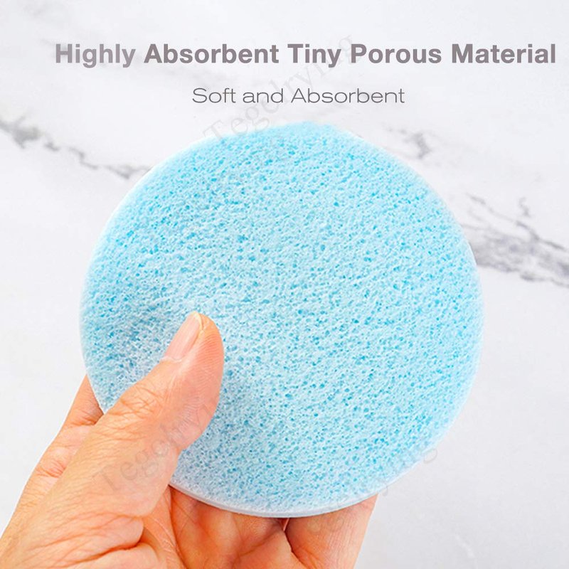 Facial Sponges Compressed,360 Pieces Makeup Remover PVA Professional Round Face Wash Sponges Spa Pads for Women Exfoliating Cleansing,Blue