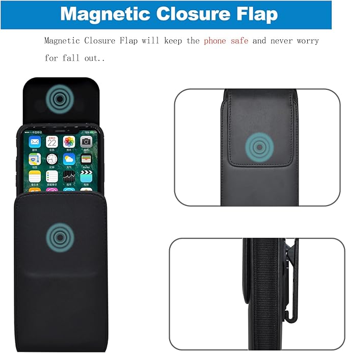 Mngijar for Samsung Galaxy A17 A16 A15 A14 A13 A56 5G A54 A36 5G A35 A32 Phone Belt Case Holster for Galaxy S25 S24 S23 S22 Ultra A42 5G A26 A25 A23 Belt Clip Phone Holder Pouch (Black1, XL)