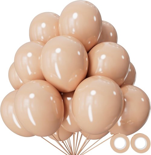 Beige Latex Balloons by 110pcs - 12 Inch Nude Balloons for Birthday Party & Baby Shower