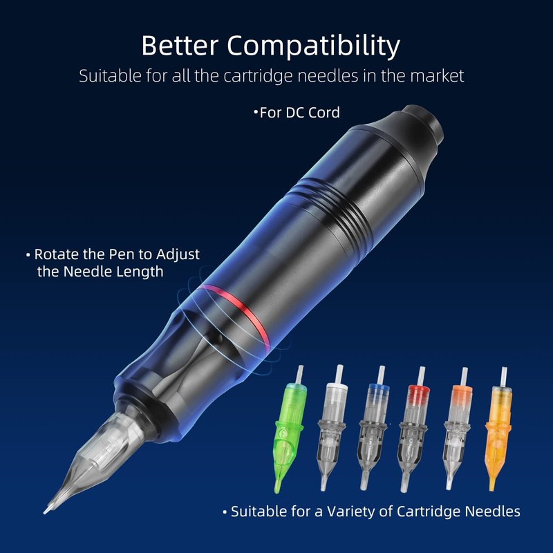 Rotary Tattoo Pen Machine Kit, ATOMUS Tattoo Kit with DC Power Supply 3RL 5RM Cartridge Needles 30ml Tattoo Ink Bandages Ink Cups Tattoo Accessories Supplies Kit for Tattoo Beginners Artists
