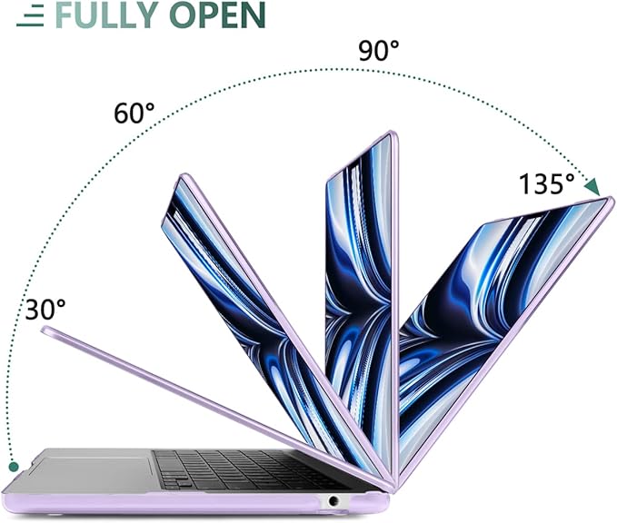 TWOLSKOO for MacBook Air 15 inch Case 2026 2025 2024 2023 Release M5 A3448 M4 A3241 M3 A3114 M2 A2941, Plastic Hard Shell & Screen Protector & Keyboard Cover & Trackpad Film, Purple Mandala