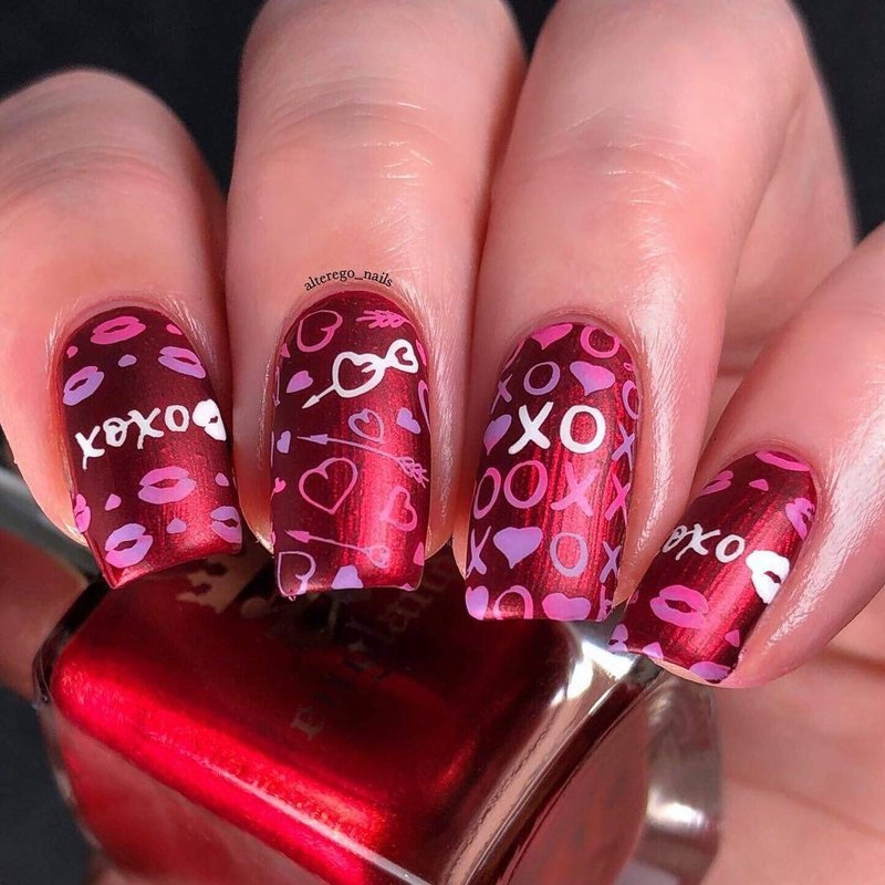 Whats Up Nails - Valentine's Day Stamping Plates 2 pack (B024, B041) for Nail Art Design