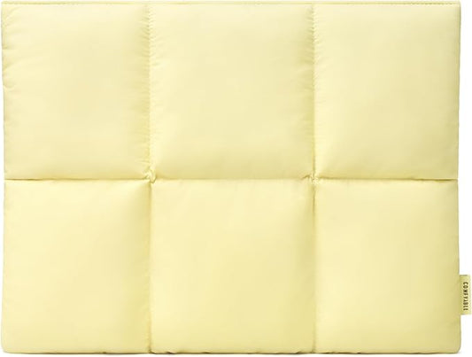 Comfyable Puffy Laptop Sleeve 13 Inch 14 Inch, Quilted Puffer Laptop Carrying Case for Women, Pillow Case Compatible with MacBook Air/Pro M5 M4 M3 M2 Pro/Max 2026, 13" MacBook Neo A18, Butter Yellow