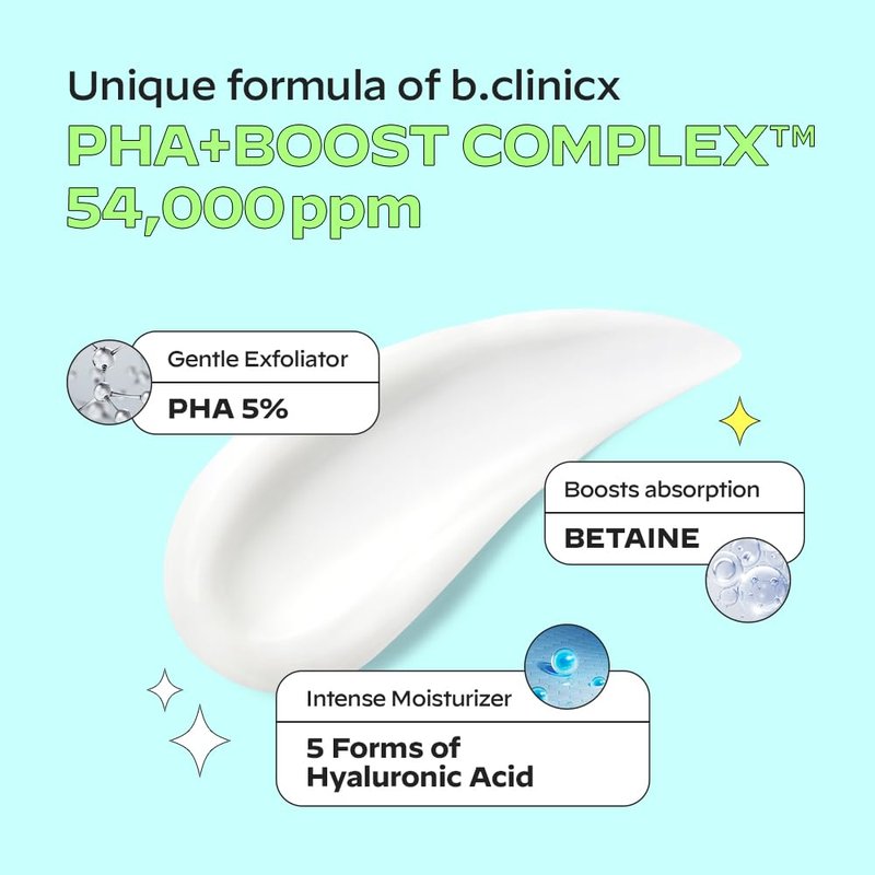 b.clinicx Skin Polishing Body Lotion (10.14 fl oz / 300ml) - Exfoliating Body Lotion With PHA 5%, Resurface Bumpy Skin, Lightweight Moisturizing Body Cream, Korean Skin Care