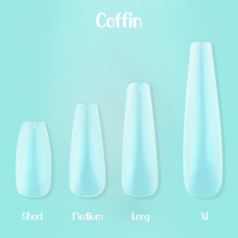Coffin Short | Perfect Soft Gel Intro Starter Kit | Professional Kit | NABulous | Soft Gel Tips Kit | Coffin Ballerina Shape | Short Length | Salon Quality (Coffin Short)