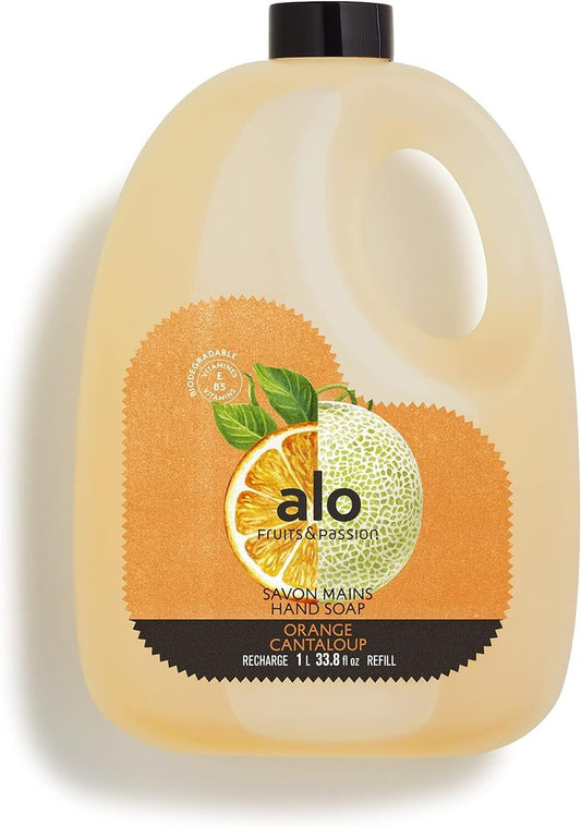 ALO FRUITS & PASSION Orange Cantaloup Hand Soap Refill, 33.8 fl oz, Made in Canada