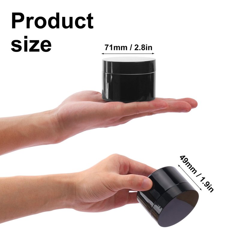 72 Packs 4 OZ Black Plastic Jars with black Lids, Body Butter Containers, Cosmetic Containers jars for Kitchen Ingredients, beads, sequins, Lotion, Cream, DIY Crafts and More by KUKLIPJIM