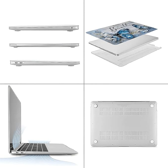 COTAIL Compatible with MacBook Air 13.3 13.6 Inch Case 2022 2021 2020 2019 Plastic Hard Shell Case Cover,13.3 Air (A1932/A2179/A2337), Butterfly