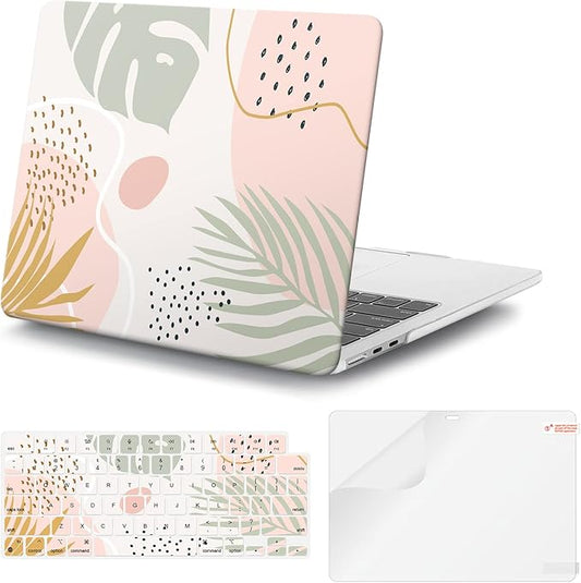 iCasso for MacBook Air 13 inch Case 2025 2024-2022 Release M4 A3240 M3 A3113 A2681 M2 with Liquid Retina Display, Hard Plastic Shell for Mac Air 13.6, TPU Keyboard Cover&Screen Protector, Morandi
