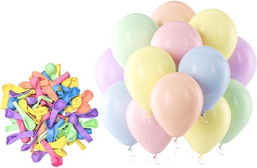 Bezente Pastel Balloons - 150 Pack 5-Inch Macaron Latex Helium Balloons for Spring Celebrations