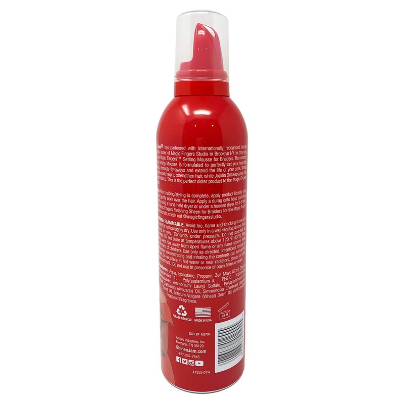 Ampro Shine-N-Jam Magic Fingers Setting Mousse For Braiders (Pack of 2)