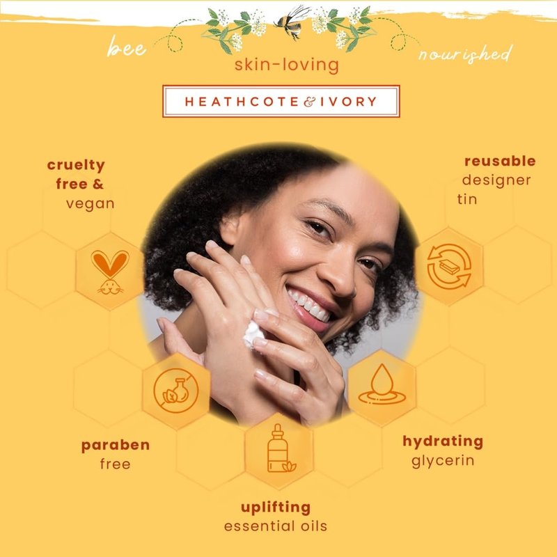Heathcote & Ivory Busy Bees Vegan Honey Hand Cream Tin 3.4oz