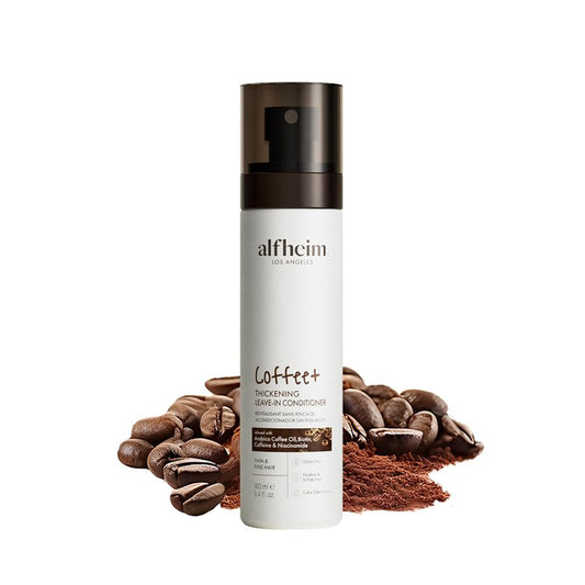 ALFHEIM Coffee+ Thickening Leave-in Spray for Fine & Thinning Hair with Caffeine, Biotin & Arabica Coffee Oil – Strengthening, Volumizing & Heat-Protecting Formula – Sulfate-Free – 5.4 oz / 160 ml