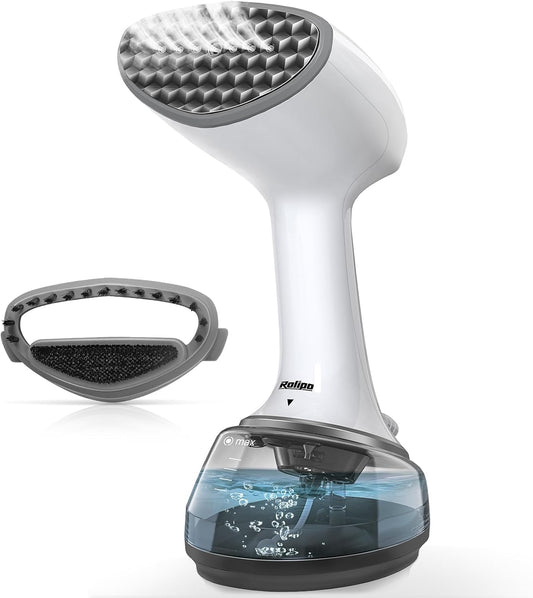 Rolipo Handheld Clothes Steamer - 1200W Fast Wrinkle Remover with 360ml Water Tank | Portable & Ideal for Home, Office, Travel - White