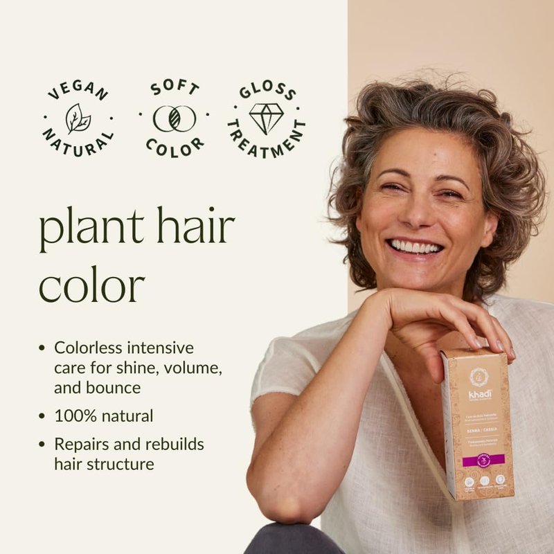khadi SENNA/CASSIA Natural Hair Color - This colorless intensive care provides shine, volume, and elasticity - Plant hair color 100% herbal & natural - 3.5 oz