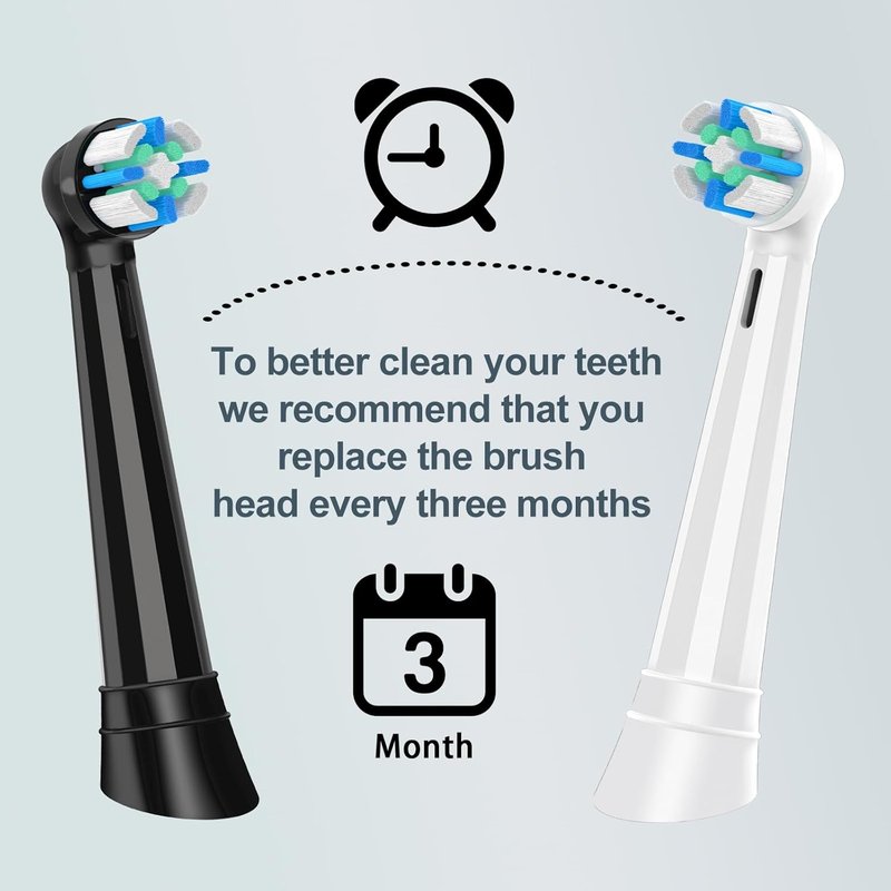 IO Replacement Brush Heads for Oral-B Electric Toothbrush | 12 Pack Compatible with Series 2-10 (Black/White)