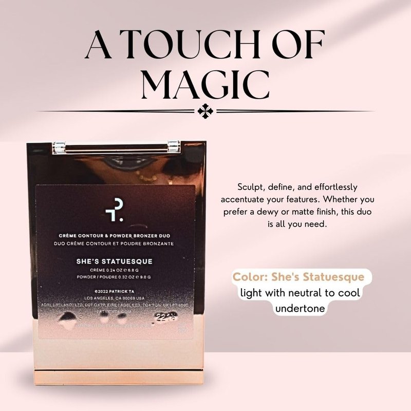 PATRICK TA Major Sculpt Crème Contour & Powder Bronzer Duo She's Statuesque