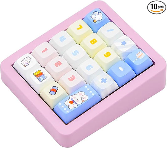 Adventurers K812 Wired Mechanical Numeric Keypad, 19-Key Hot-Swappable RGB Numpad, Macro Programmable, Detachable Type-C Cable, Game/Office Mode Switch – for PC/Laptop/Desktop (Pink)