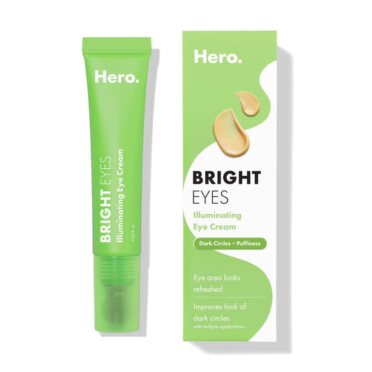 HERO COSMETICS Bright Eyes Illuminating Eye Cream - Reduces the Look of Dark Circles With Multiple Applications - Featuring a Stainless Steel Tip for a Cooling Effect (0.5 fl oz)