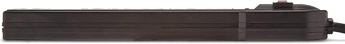 Amazon Basics 6-Outlet Surge Protector Power Strip with 200J Protection, Circuit Breaker, 2ft Extension Cord, Black, 2-Pack