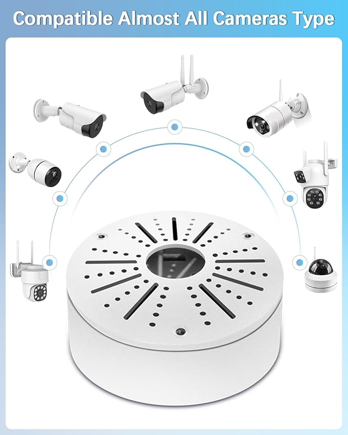 WEILAILIFE 【Compatible Almost All Cameras Type】 Universial Camera Junction Box Metal Universal Bullet Security Camera Junction Box Mount Bracket(1 Pack)