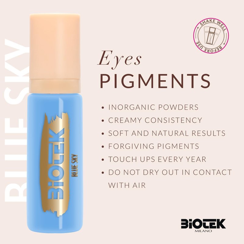 Eyes Pigment for Permanent Eye Makeup - Blue Sky Color - 0.50 Fl. Oz. | Long-Lasting Formula