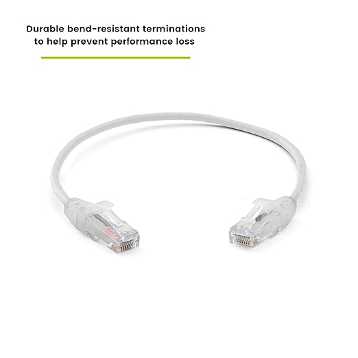 TRUECABLE Cat6 Component Rated Patch Cable, Unshielded (U/UTP), 1ft, White, 28AWG Stranded Pure Copper, Snagless 10G High-Speed Ethernet Cable, PoE++ 4PPoE 100W, UL Listed, RoHS-3, 1 Pack