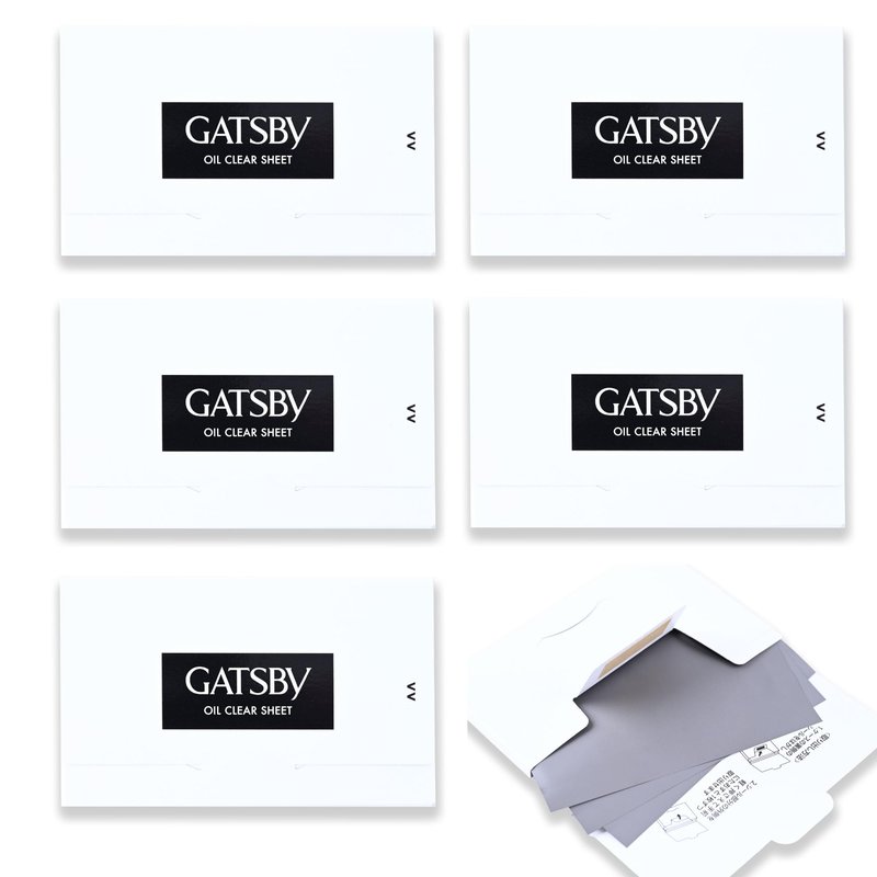 GATS-BY Oil Absorbing Sheets for Face - 70 Sheets x 5 Pack, Gentle Oil Blotting Paper for Oily Skin, Strong Absorption & Makeup Friendly, Portable Facial Oil Blotters (Oil Clear Sheets)