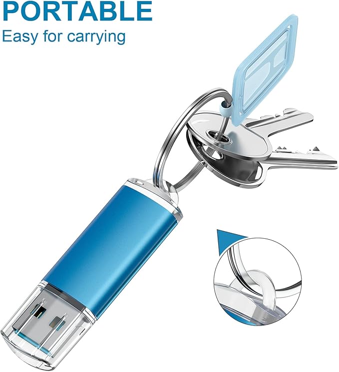 TOPESEL 2 Pack 64GB USB 3.0 Flash Drive High Speed Thumb Drive Memory Stick Jump Zip Drive for PC laptops, Tablets, TVs, Car Audio, Blue(64GB 2Pack)