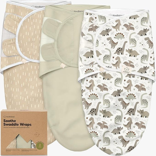 Organic Baby Swaddle Sleep Sacks by [Brand Name] - Soft & Snug for Newborns 3-6 Months | Dino Ridge, Size L