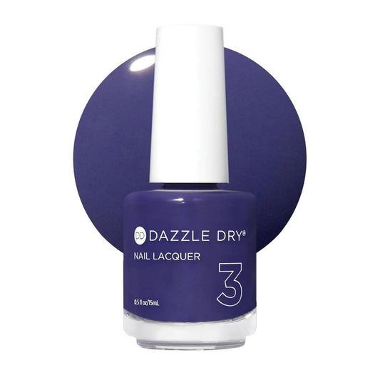 Dazzle Dry Nail Lacquer - Flair Opaque Dark Purple Indigo | Full Coverage Cream (0.5 fl oz)