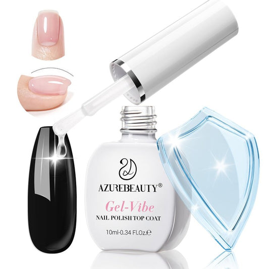 AZUREBEAUTY Top Coat Nail Polish Clear, Quick Dry, Long Lasting, Glossy Shine, Air Dry Formula, Smooth Finish, Natural Nail Lacquer for Manicure & Nail Art, Salon-Quality