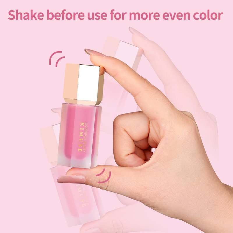 KIMUSE Liquid Blush - Soft Cream Blush for Cheeks, Long-Wearing, Waterproof & Smudge Proof, Dewy Finish