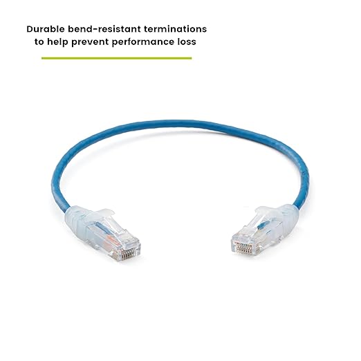 TRUECABLE Cat6 Component Rated Patch Cable, Unshielded (U/UTP), 1ft, Blue, 28AWG Stranded Pure Copper, Snagless 10G High-Speed Ethernet Cable, PoE++ 4PPoE 100W, UL Listed, RoHS-3, 5 Pack