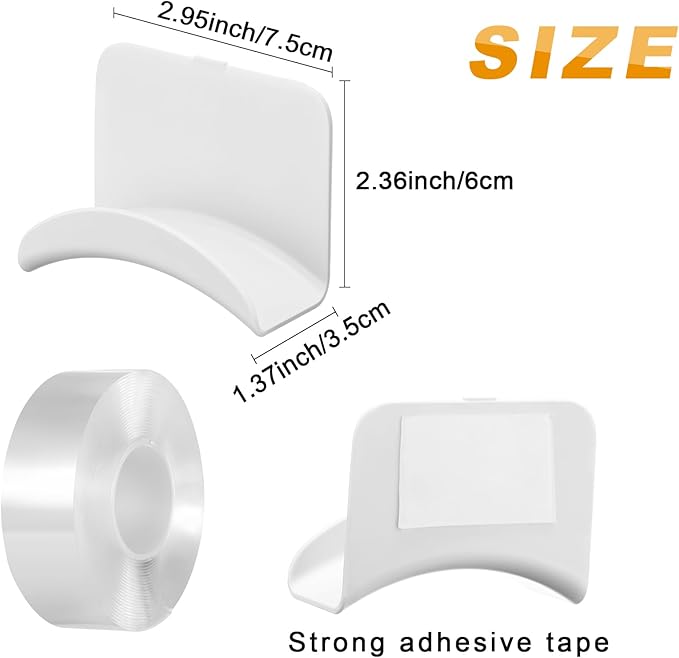 Wonderjune 12 Pcs Headphone Wall Hangers Adhesive Gaming Headset Holder Hooks for Wall Mount Strong Universal Stand Hooks for Most Headphone Controller, Hat, Baseball Caps, Door, Closet (White)