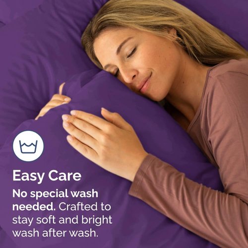 King Standard Pillow Cases - Ultra-Soft Hotel Quality Covers | Fade-Free & Wrinkle Resistant - 2 Piece Set in Purple