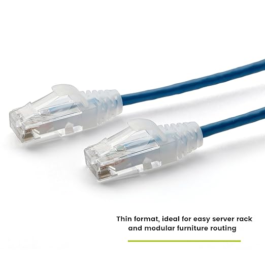 TRUECABLE Cat6 Component Rated Patch Cable, Unshielded (U/UTP), 2ft, Blue, 28AWG Stranded Pure Copper, Snagless 10G High-Speed Ethernet Cable, PoE++ 4PPoE 100W, UL Listed, RoHS-3, 5 Pack