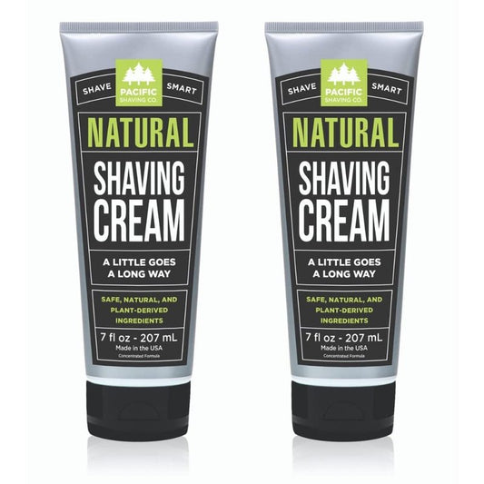 Pacific Shaving Company Natural Shaving Cream - Hydrating Shea Butter & Vitamin E Formula for Sensitive Skin | 7 Oz, 2 Pack