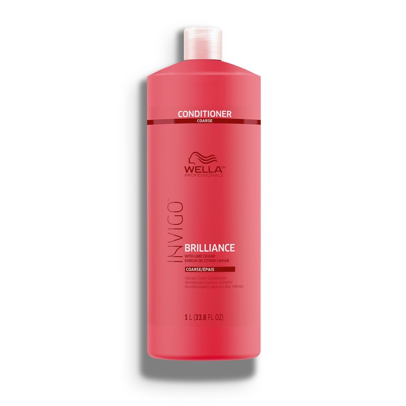Wella Professionals Invigo Brilliance Conditioner for Coarse Hair | Intense Color Protection, Maintains Vibrancy, Salon Formula, Hair Detangler, Shine Care | 33.8 fl oz