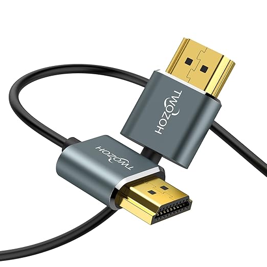 Twozoh Ultra-Thin Long HDMI to HDMI Cable 15FT, Hyper Slim HDMI 2.0 Cable, Extreme Flexible HDMI Cord Support 3D/4K@60Hz, 2160P, 1080P