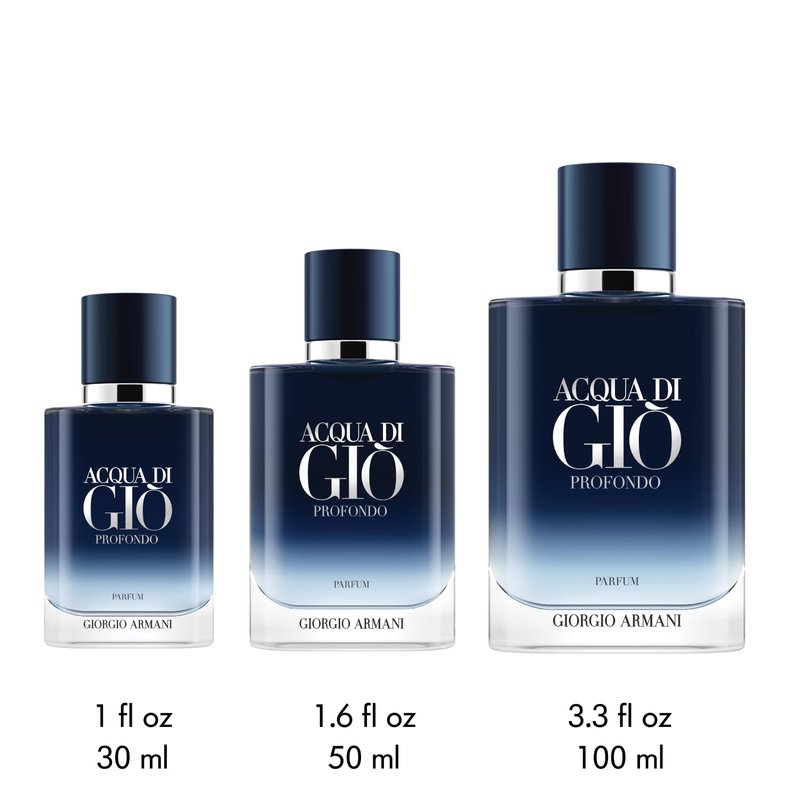 Armani Beauty Acqua di Giò Profondo Cologne for Men - Aromatic Fougère & Ambery Fragrance with Bergamot & Patchouli Notes