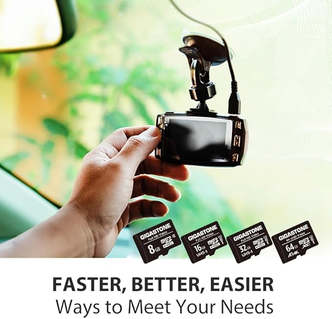 Gigastone 32GB Micro SD Card Full HD Video Surveillance Security Camera Action Camera Drone Micro SDHC UHS-I U1 C10 90MB/s (Pack of 10)