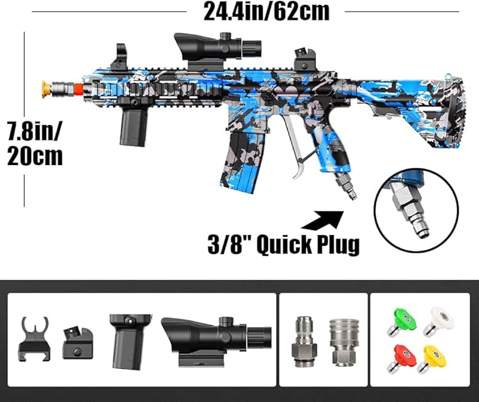 Pressure Washer Gun with Swivel â 3600 PSI High Pressure Spray Gun with 3/8" Quick Connect Plug â Foam Cannon Compatible Power Washer Handle for Car, Home & Outdoor Cleaning (Black)